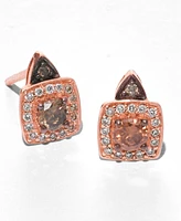Chocolate by Petite Le Vian Chocolate and White Diamond Stud Earrings (1/3 ct. t.w.) in 14k Rose, Yellow or White Gold