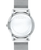 Movado Unisex Swiss Museum Classic Stainless Steel Mesh Bracelet Watch 40mm