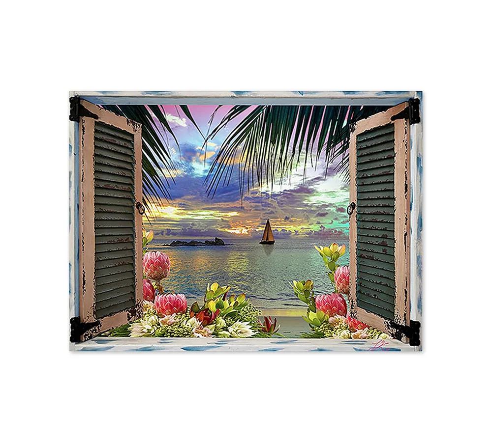 Leo Kelly 'Tropical Window to Paradise Iii' Canvas Art