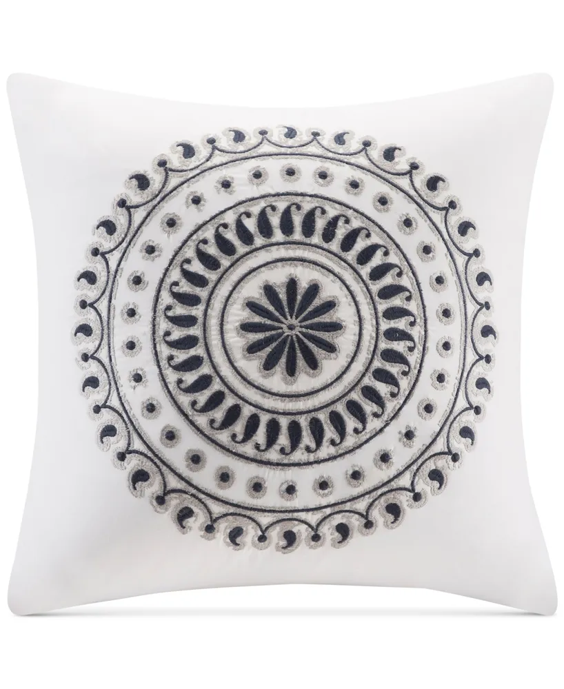 Ink+Ivy Fleur Embroidered Decorative Pillow, 18" x 18"