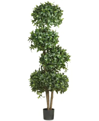 Nearly Natural 69" Artificial Sweet Bay Topiary Tree with 4 Balls