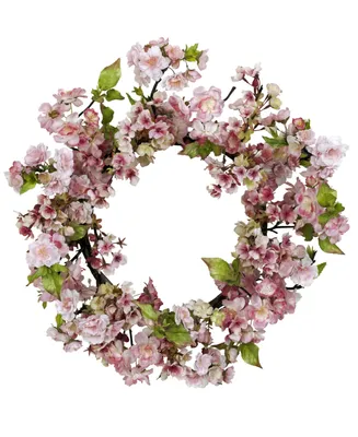 Nearly Natural 24" Artificial Cherry Blossom Wreath