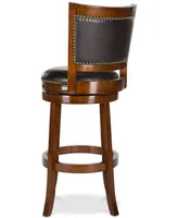 Idaline Walnut Swivel Bar Stool