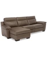 Closeout! Julius Ii 3-Pc. Leather Chaise Sectional Sofa With 2 Power Recliners, Headrests And Usb Outlet