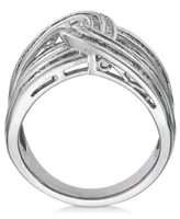 Diamond Baguette Interwoven Statement Ring (1 ct. t.w.) Sterling Silver (Also available Gold-Plated or Rose Gold