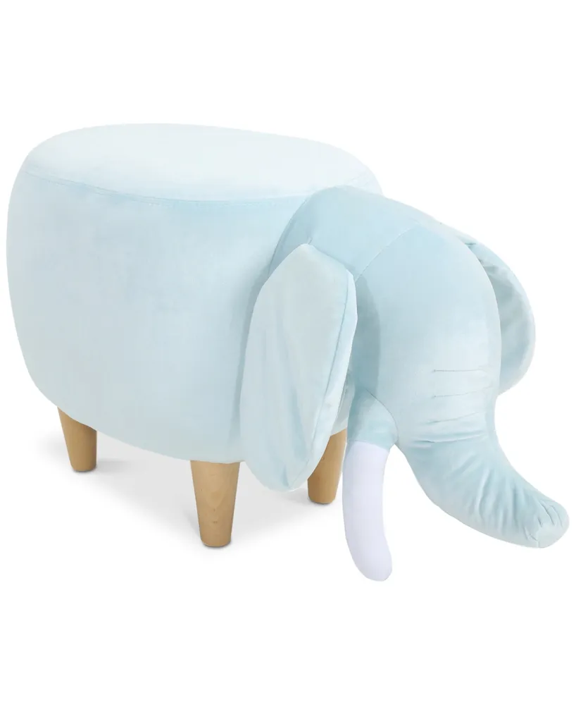 Jordan Velvet Elephant Ottoman