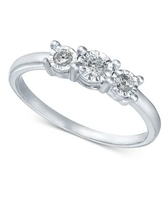 Diamond 3-Stone Promise Ring in 10k White Gold (1/4 ct. t.w.)
