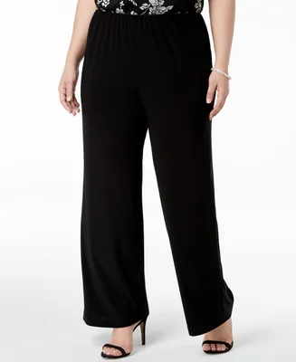 Alex Evenings Plus Wide-Leg Pants