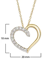 Diamond Heart Pendant Necklace (1/2 ct. t.w.) Sterling Silver, 16 inches + 2 inch extender