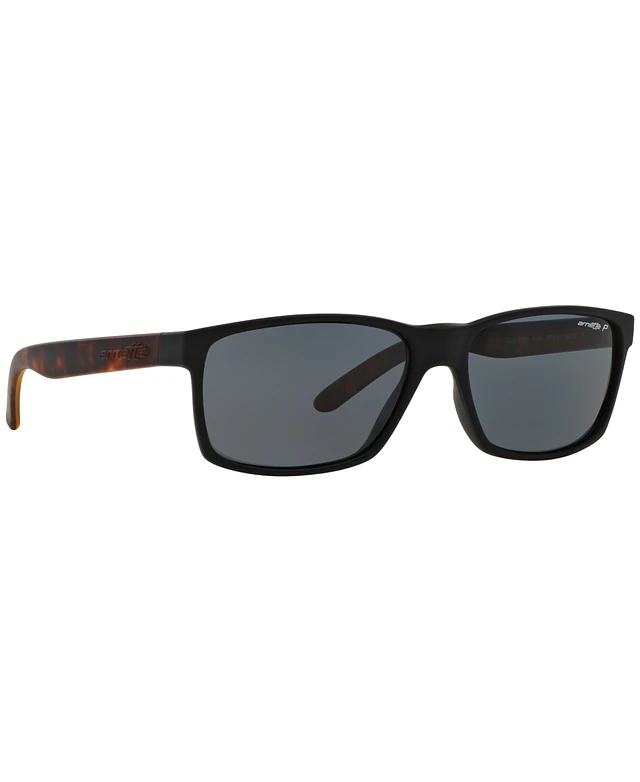 Arnette Men's Polarized AN4185-227381-59 Black Rectangle Sunglasses 並行輸入品