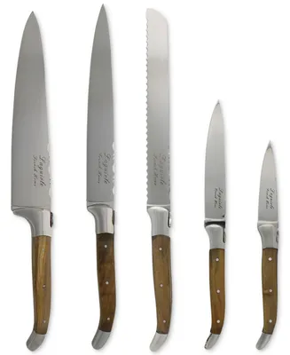 French Home Laguiole 5-Pc. Olive Wood Kitchen Knife Set