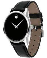 Movado Women's Swiss Museum Classic Black Leather Strap Watch 28mm