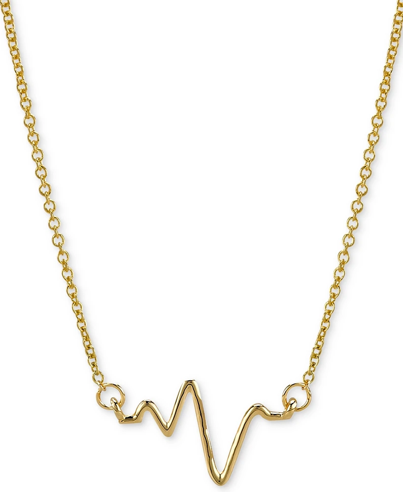 Sarah Chloe Heartbeat Necklace in 14k Gold over Silver, 16" + 2" extender (also available in Sterling Silver)