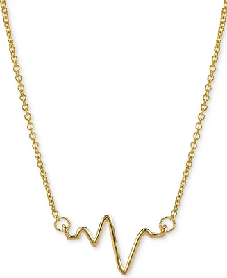 Sarah Chloe Heartbeat Necklace in 14k Gold over Silver, 16" + 2" extender (also available in Sterling Silver)