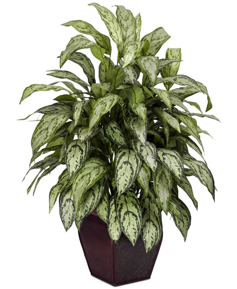 Nearly Natural Silver Queen Artificial Plant in Decorative Planter