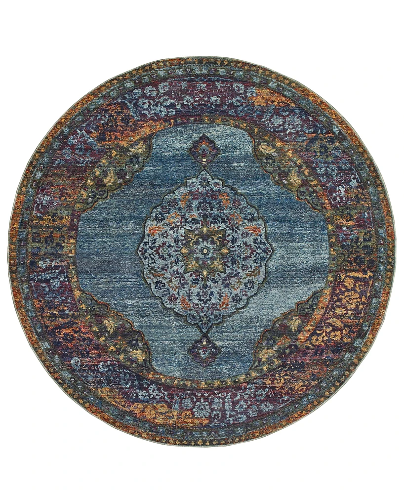 Jhb Design Journey Ardebil Blue 7' 10" Round Area Rug