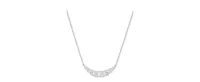 Arabella Cubic Zirconia Heart 18" Statement Necklace in Sterling Silver