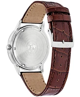 Citizen Eco-Drive Men's Corso Brown Leather Strap Watch 44mm