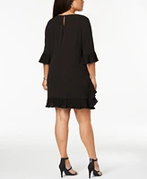 Msk Plus Pleated Ruffle Dress