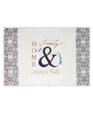 Avanti Modern Farmhouse Embroidered Cotton Bath Rug, 20" x 30"