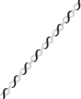 Diamond Accent Figure Eight Link Bracelet in Silver-Plate & Black Rhodium
