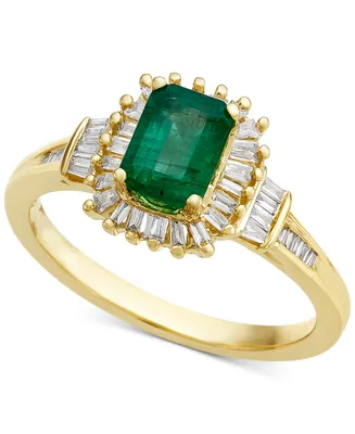 Emerald (3/4 ct. t.w.) & Diamond (1/3 ct. t.w.) Ring in 14k Gold
