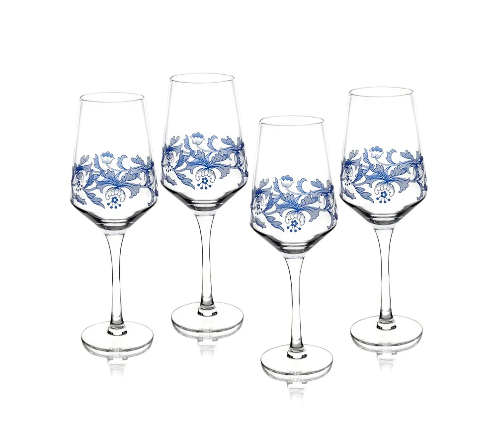 Spode Blue Italian Wine Glasses, Set of 4