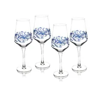 Spode Blue Italian Wine Glasses, Set of 4