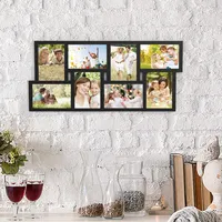 Collage Picture Frame with 8 Openings for 4x6 Photos by Lavish Home, Black