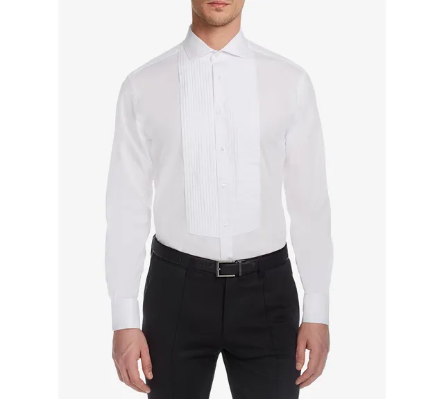 MICHELSONS OF LONDON Men's Slim-Fit Stretch Pleated Bib French Cuff Tuxedo  Shirt - Macy's