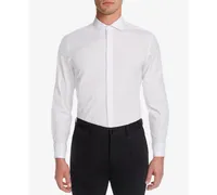 Michelsons of London Men's Classic/Regular Fit Stretch Solid French Cuff Tuxedo Shirt