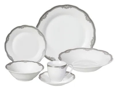 Lorren Home Trends Elizabeth 24-Pc. Dinnerware Set, Service for 4