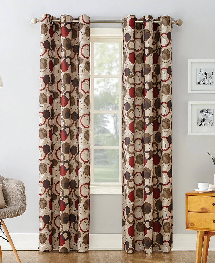 Celestial Print Semi-Sheer Grommet Curtain Panel