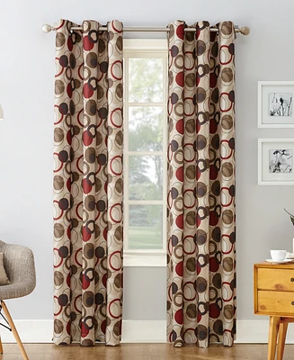 Celestial Print Semi-Sheer Grommet Curtain Panel