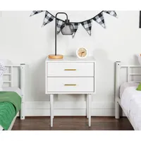 20" Two-Drawer Side Table - White