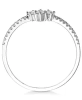 Diamond Curved Band (1/5 ct. t.w.) in 14k White Gold