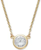 Bezel-Set Diamond Pendant Necklace (1/5 ct. t.w.) in 14K Gold or White Gold