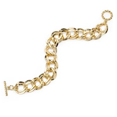 2028 Gold-Tone Curb Link Chain Toggle Bracelet