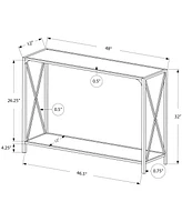 Monarch Specialties 48"L Hall Console Accent Table in Dark Taupe/Black