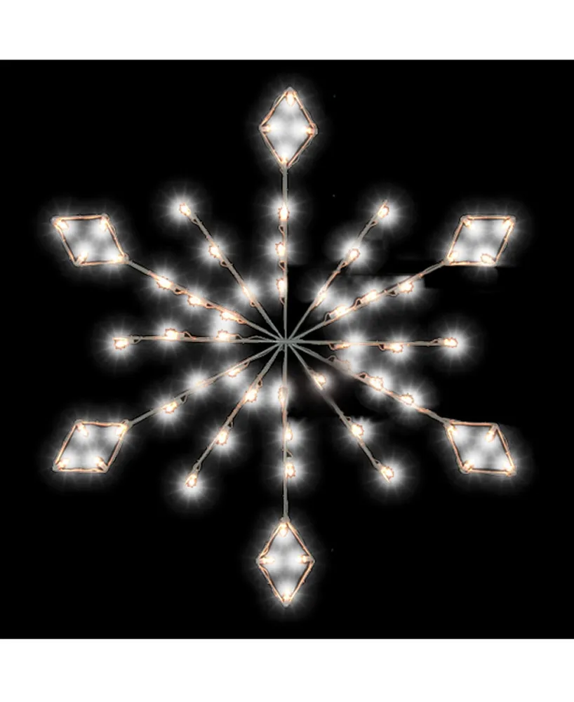 Vickerman 4' Diamond Snowflake Pole Decoration With 48 Led Lights.