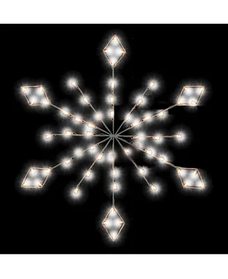 Vickerman 4' Diamond Snowflake Pole Decoration With 48 Led Lights.