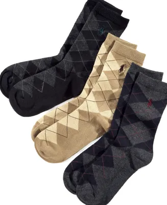 Polo Ralph Lauren 3-Pk. Argyle Socks, Little Boys & Big