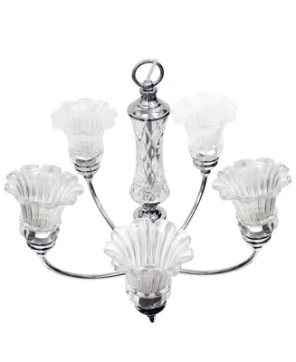 Elegant Designs 5 Light Glass Ceiling Glacier Petal Chandelier