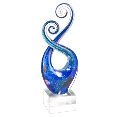 Badash Crystal Monet Swirl Art Glass Sculpture