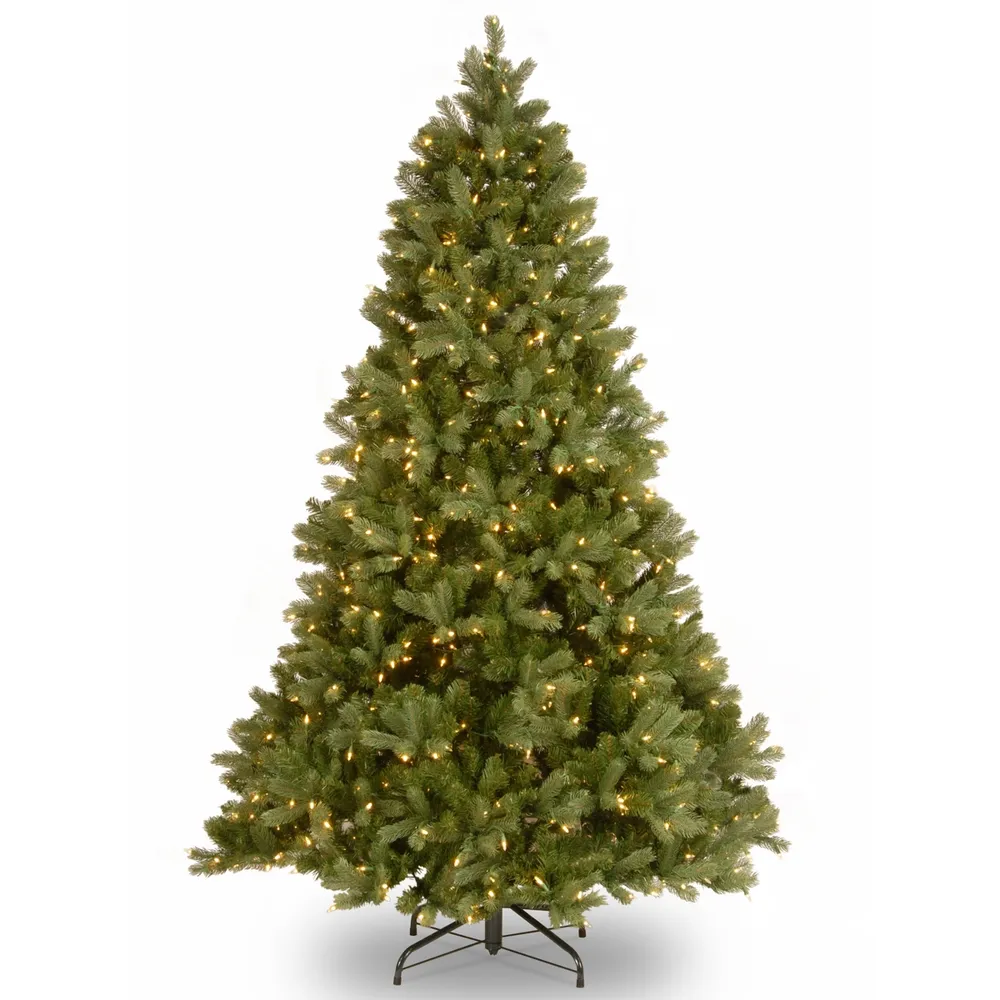 National Tree 6.5' "Feel Real" Downswept Douglas Fir Hinged Tree with 650 Clear Lights