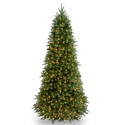 National Tree 9' "Feel Real" Jersey Fraser Fir Slim Hinged Tree with 1000 Clear Lights