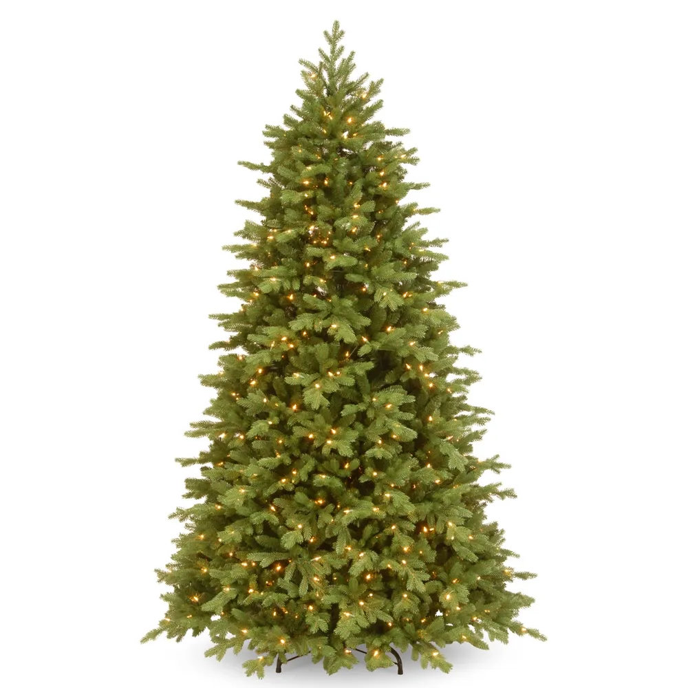 National Tree Company 6.5' Feel Real Princeton Fraser Fir Hinged Tree with 700 Dual Color Led Lights & PowerConnect