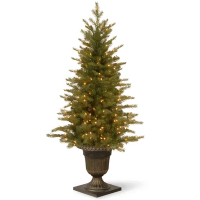 National Tree 4' "Feel Real" Nordic Spruce Entrance Tree with 100 Clear Lights