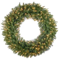 National Tree Company 42" Norwood Fir Wreath with 150 Clear Lights