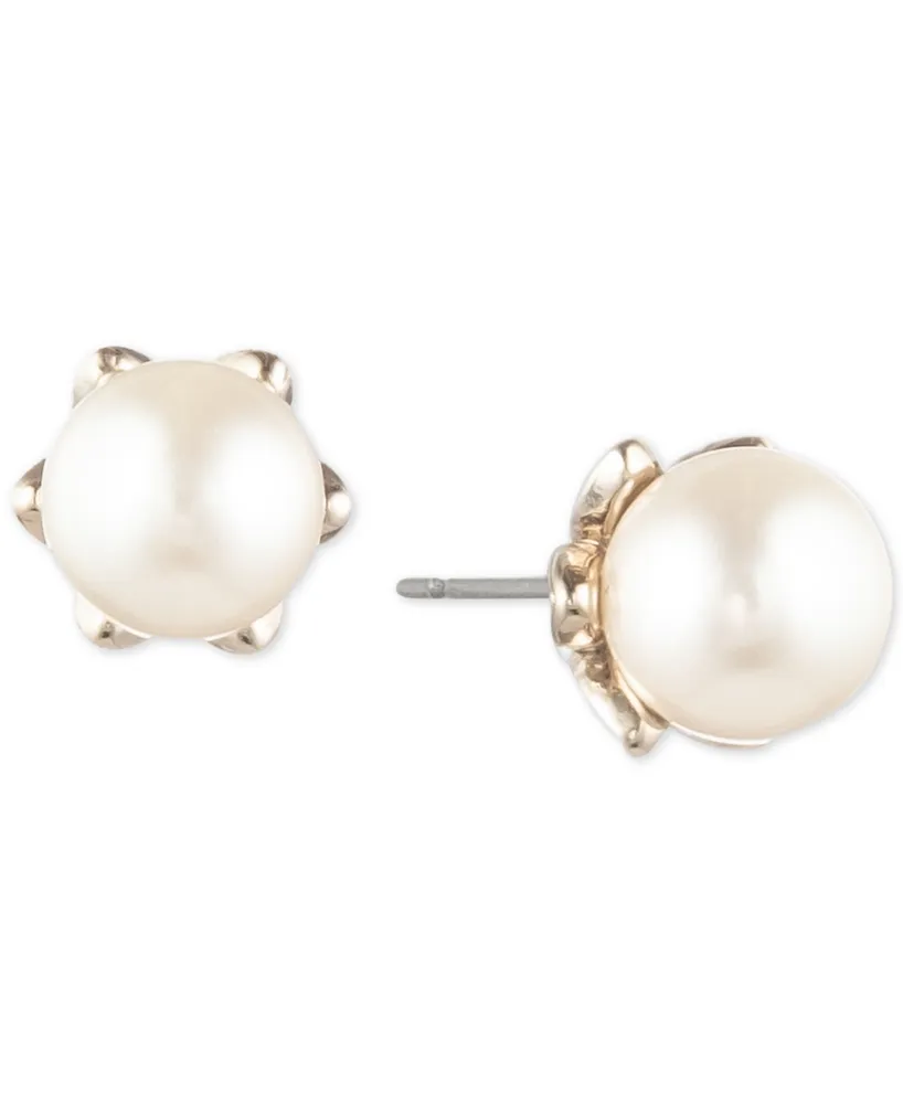 Marchesa Gold-Tone Imitation Pearl Stud Earrings